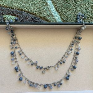 Banana Republic Blue Bead Drop Necklace💧